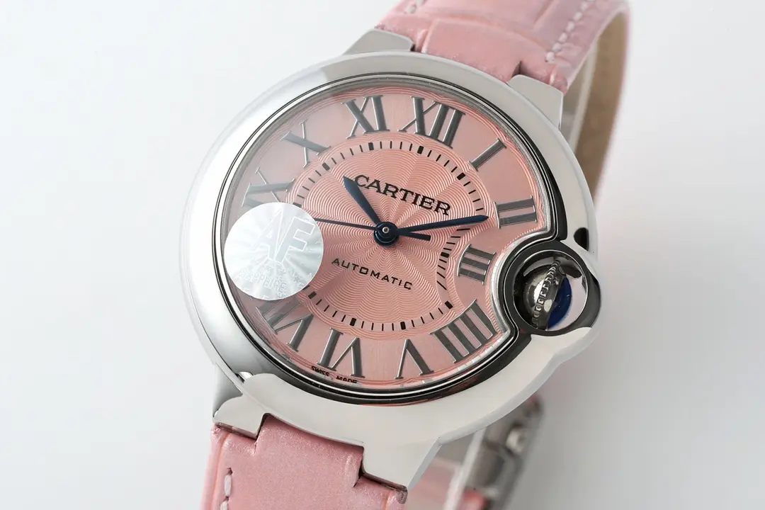 3K Factory AF Cartier Ballon Bleu 33 Pink Leather – Top Quality Replica Watch Unique 5209