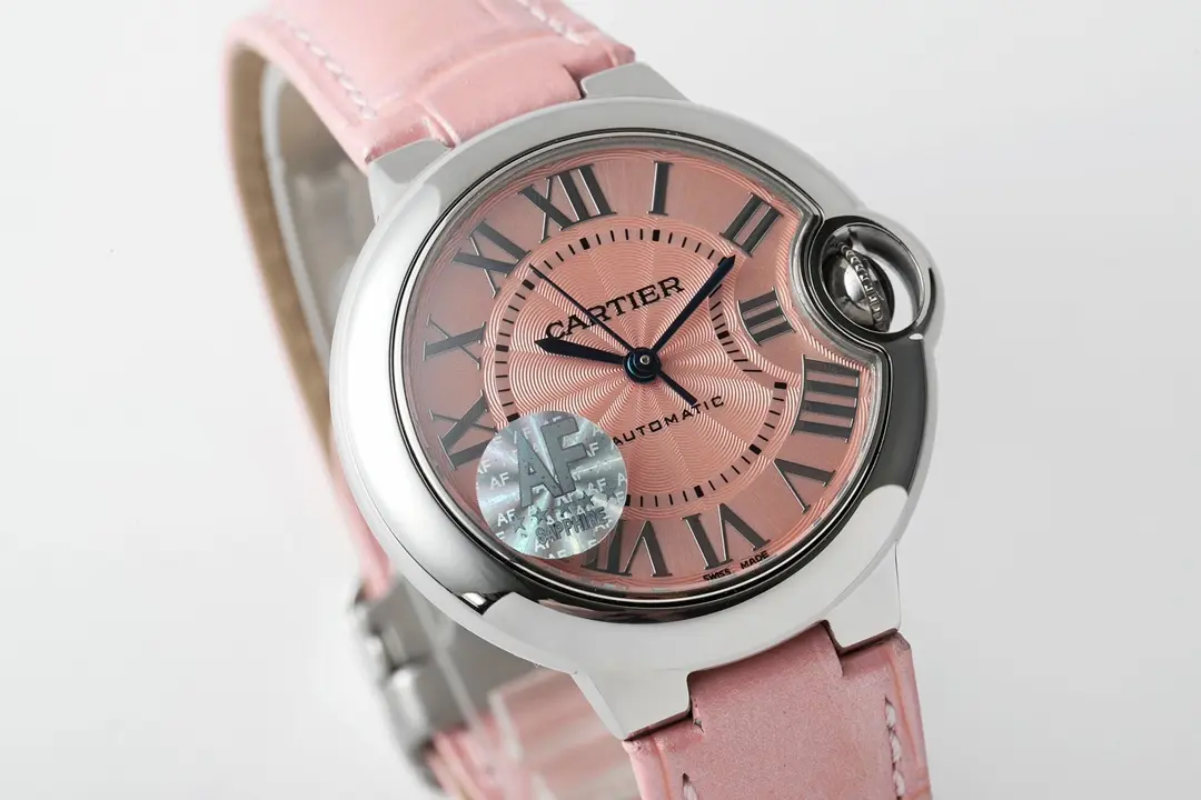 3K Factory AF Cartier Ballon Bleu 33 Pink Leather – Top Quality Replica Watch Unique 5209