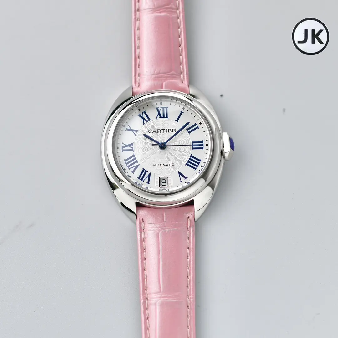 3K Factory Cartier Cle de Cartier Automatic Pink Leather – Best Replica Watches Effortless 2856