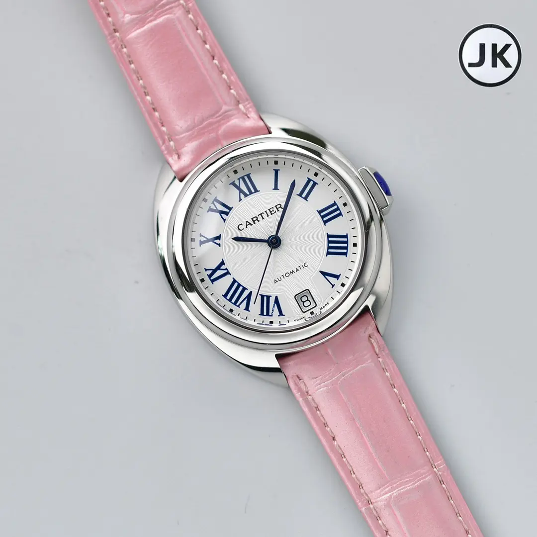 3K Factory Cartier Cle de Cartier Automatic Pink Leather – Best Replica Watches Effortless 2856