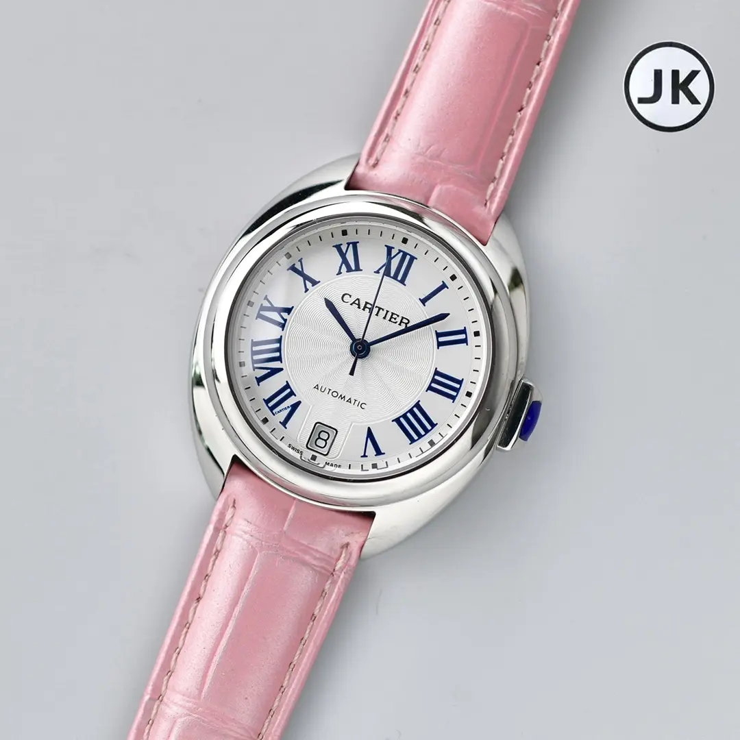 3K Factory Cartier Cle de Cartier Automatic Pink Leather – Best Replica Watches Effortless 2856