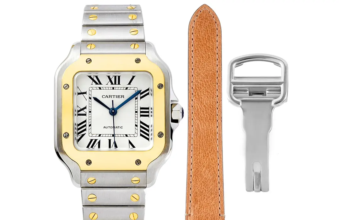 3K Factory Cartier Santos de Cartier Watch Silver Gold White – Best Replica Watch EasyCare 2761