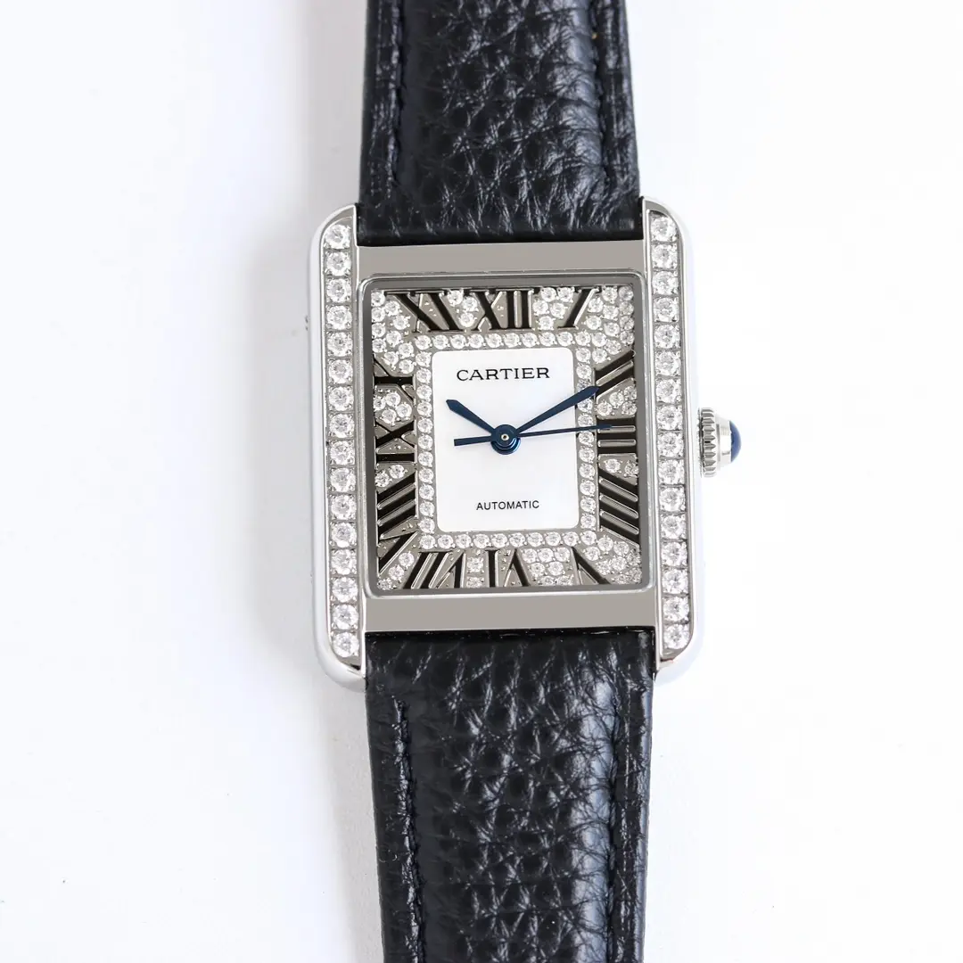 3K Factory Cartier Tank MK3 Automatic Watch Black Leather – Top Replica Watch GoAnywhere 2758