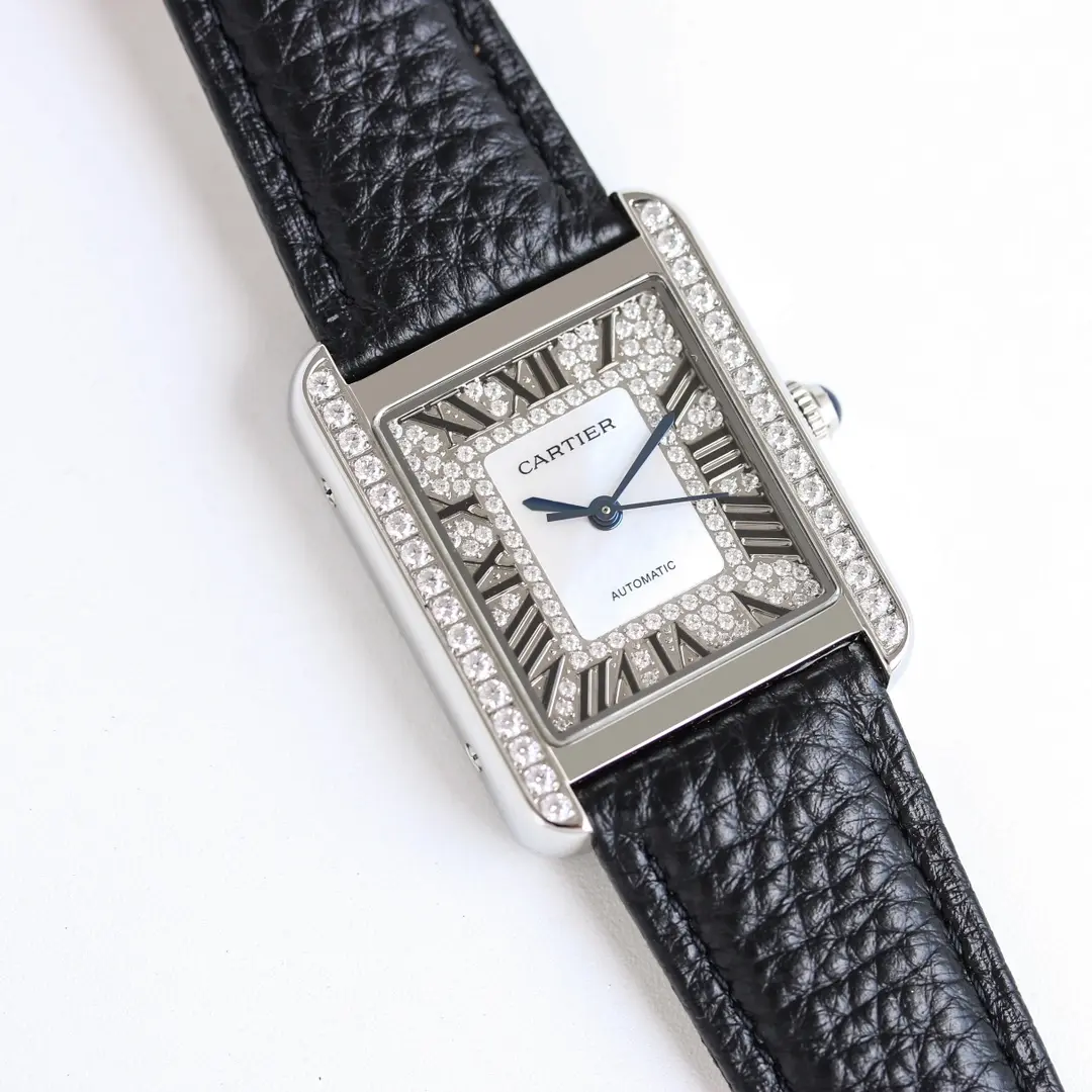 3K Factory Cartier Tank MK3 Automatic Watch Black Leather – Top Replica Watch GoAnywhere 2758