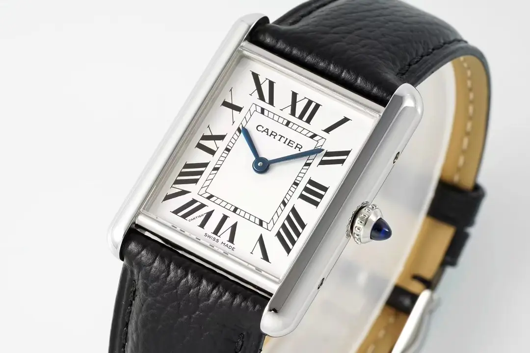 Breathable 3K Factory Cartier Tank Must Watch Black Leather Strap – Best Replica Watch 2755