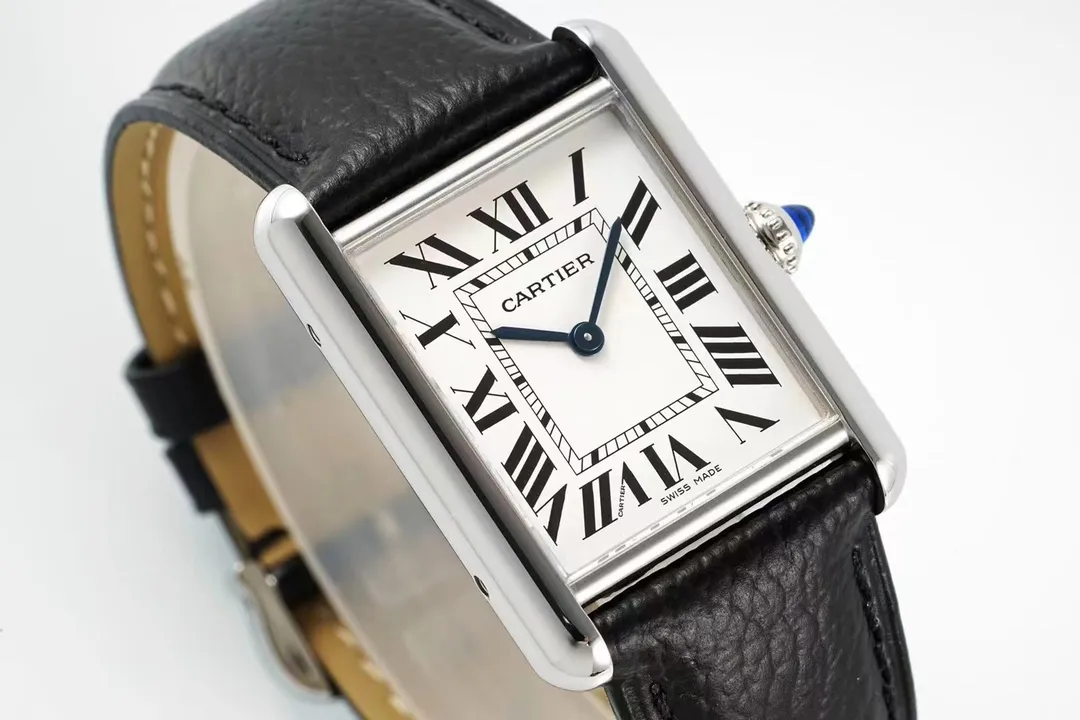 Breathable 3K Factory Cartier Tank Must Watch Black Leather Strap – Best Replica Watch 2755