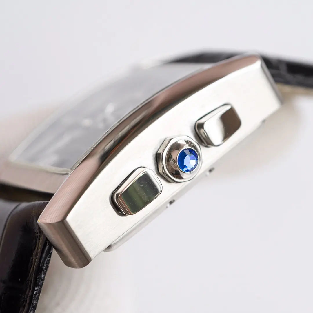 3K Factory Cartier Tank W5330007 Silver Black Leather Top Fake Watch StreetReady 2756