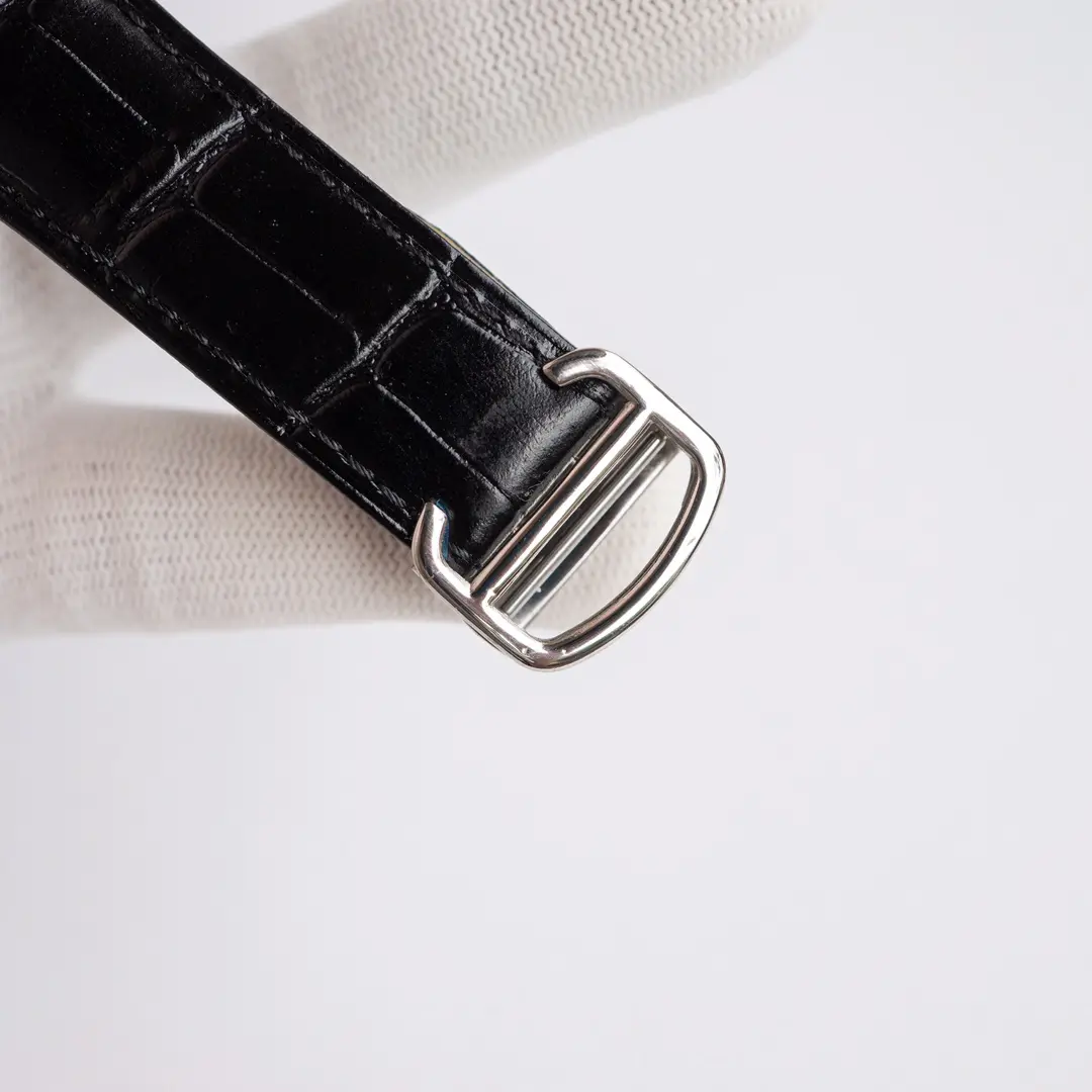 3K Factory Cartier Tank W5330007 Silver Black Leather Top Fake Watch StreetReady 2756