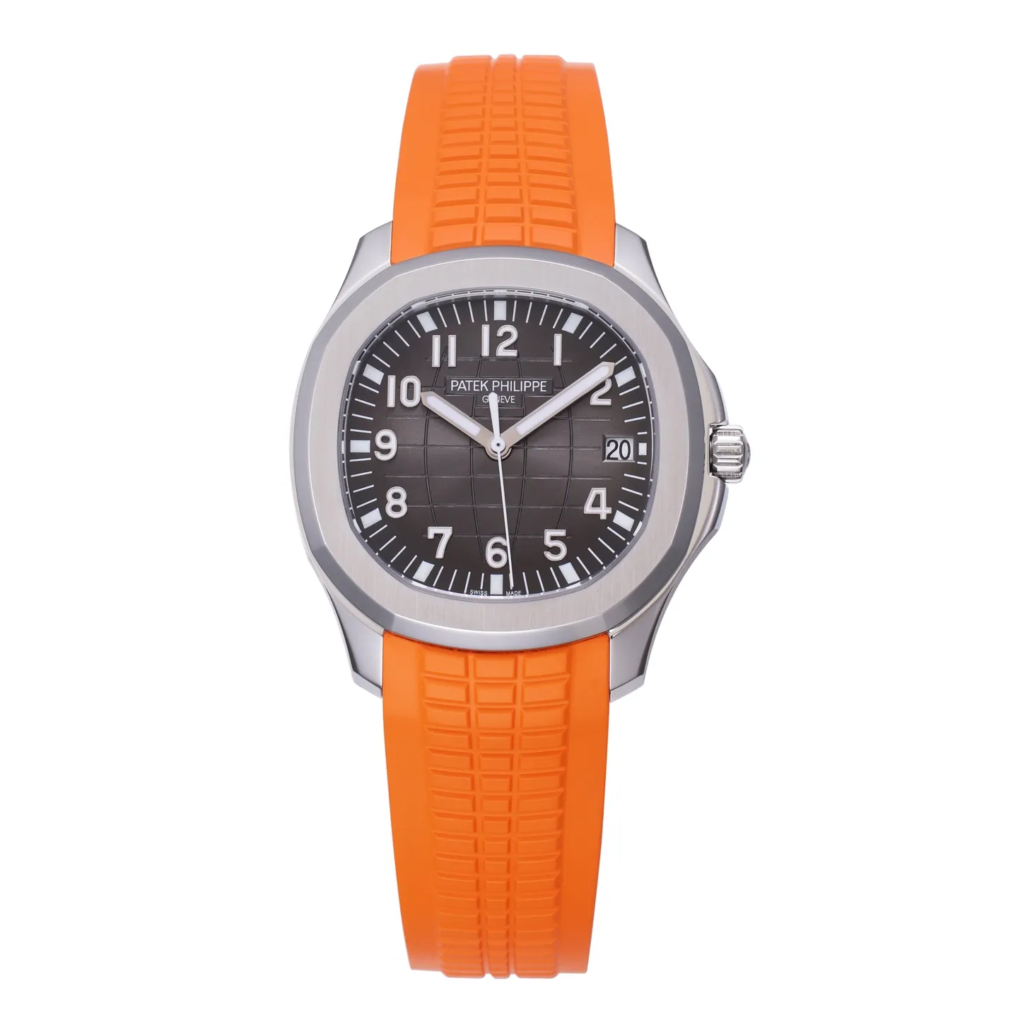 3K Factory Patek Philippe Aquanaut Black Dial Orange Rubber Strap Dive Watch NewStyle 2857