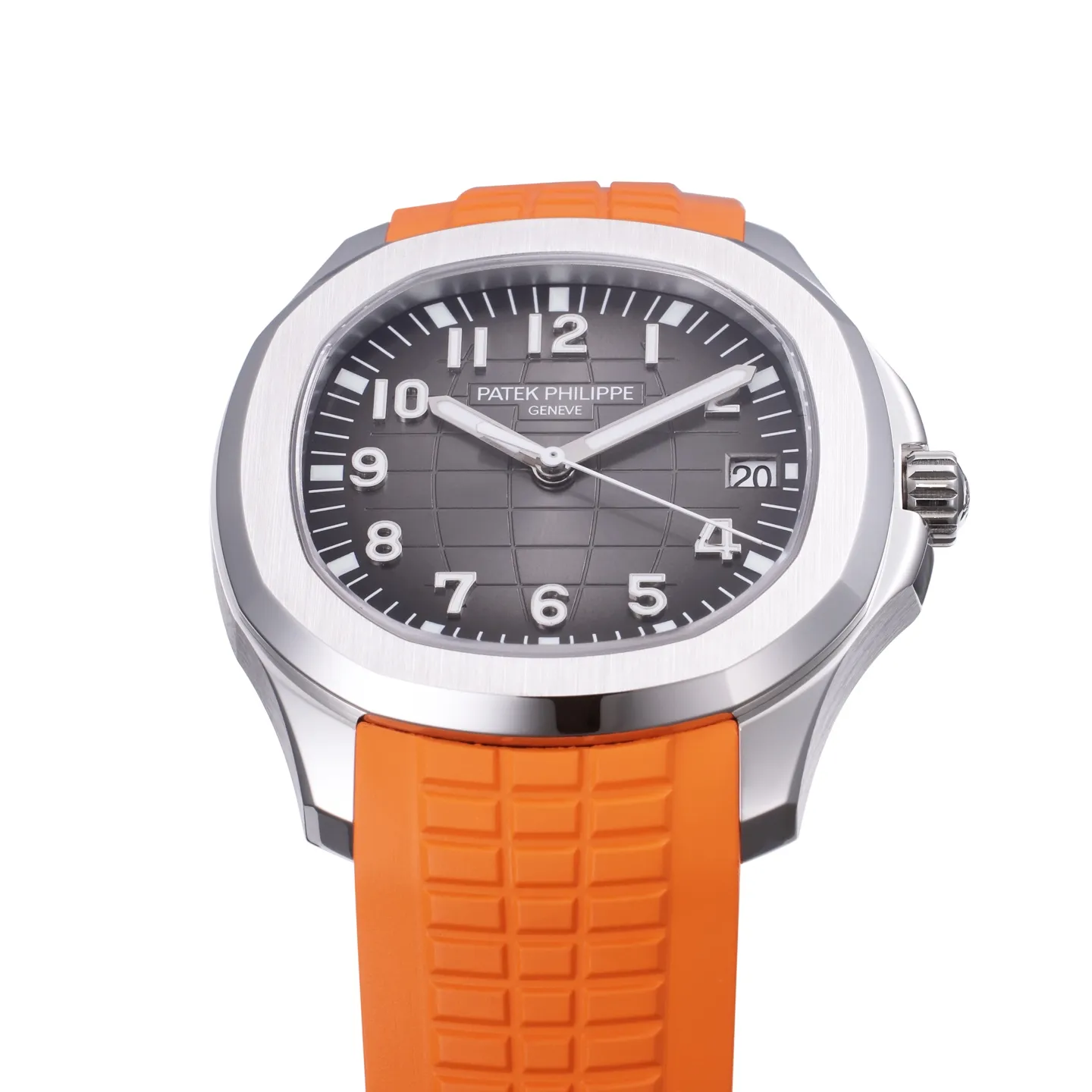 3K Factory Patek Philippe Aquanaut Black Dial Orange Rubber Strap Dive Watch Breathable 5162