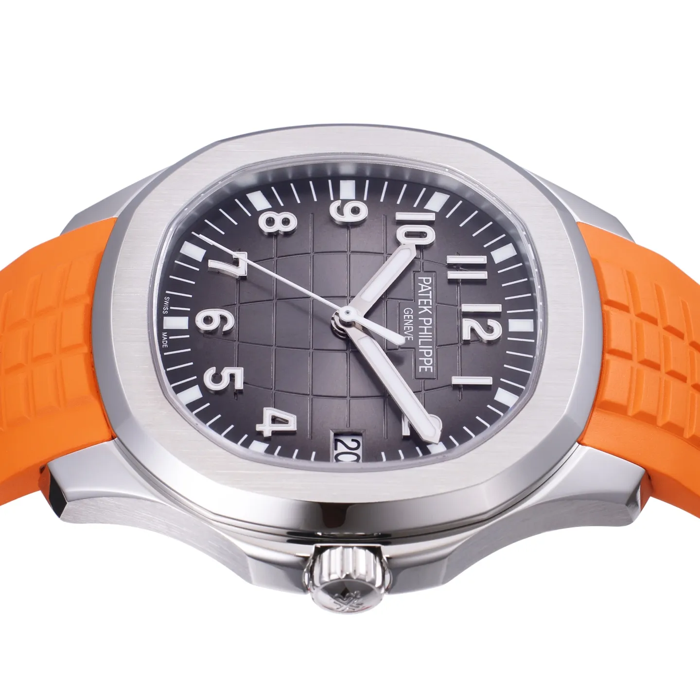 3K Factory Patek Philippe Aquanaut Black Dial Orange Rubber Strap Dive Watch Breathable 5162