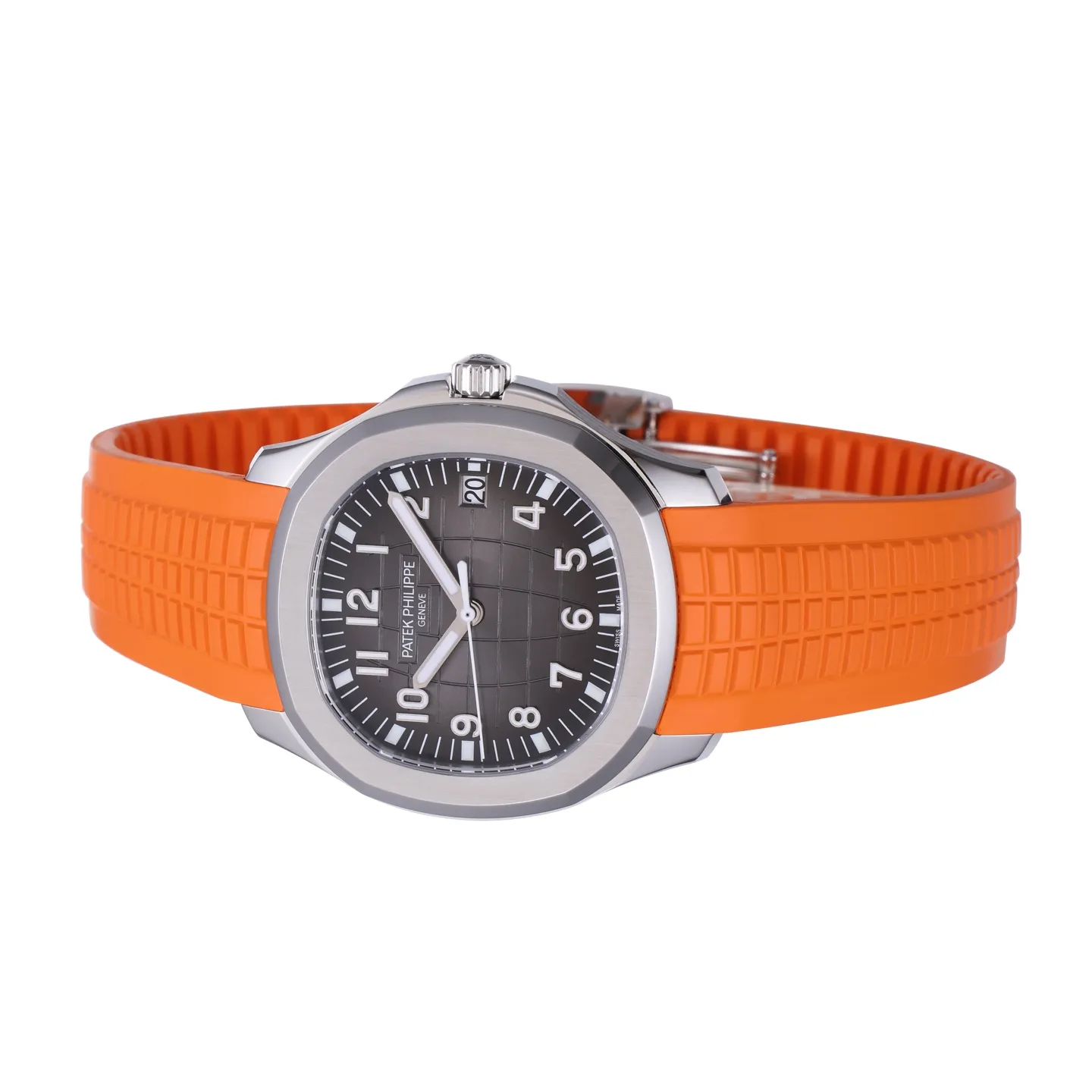 3K Factory Patek Philippe Aquanaut Black Dial Orange Rubber Strap Dive Watch Breathable 5162