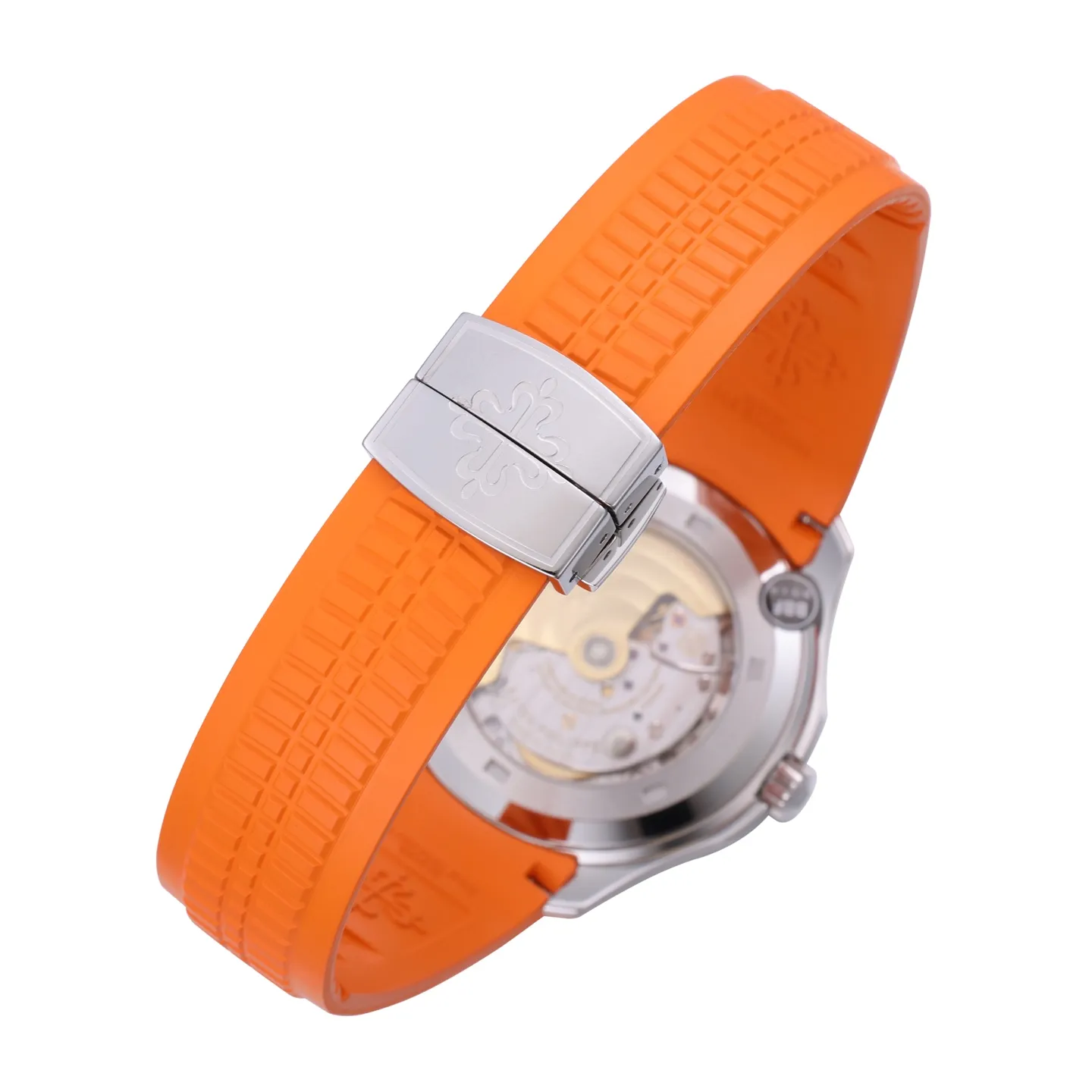 3K Factory Patek Philippe Aquanaut Black Dial Orange Rubber Strap Dive Watch Breathable 5162