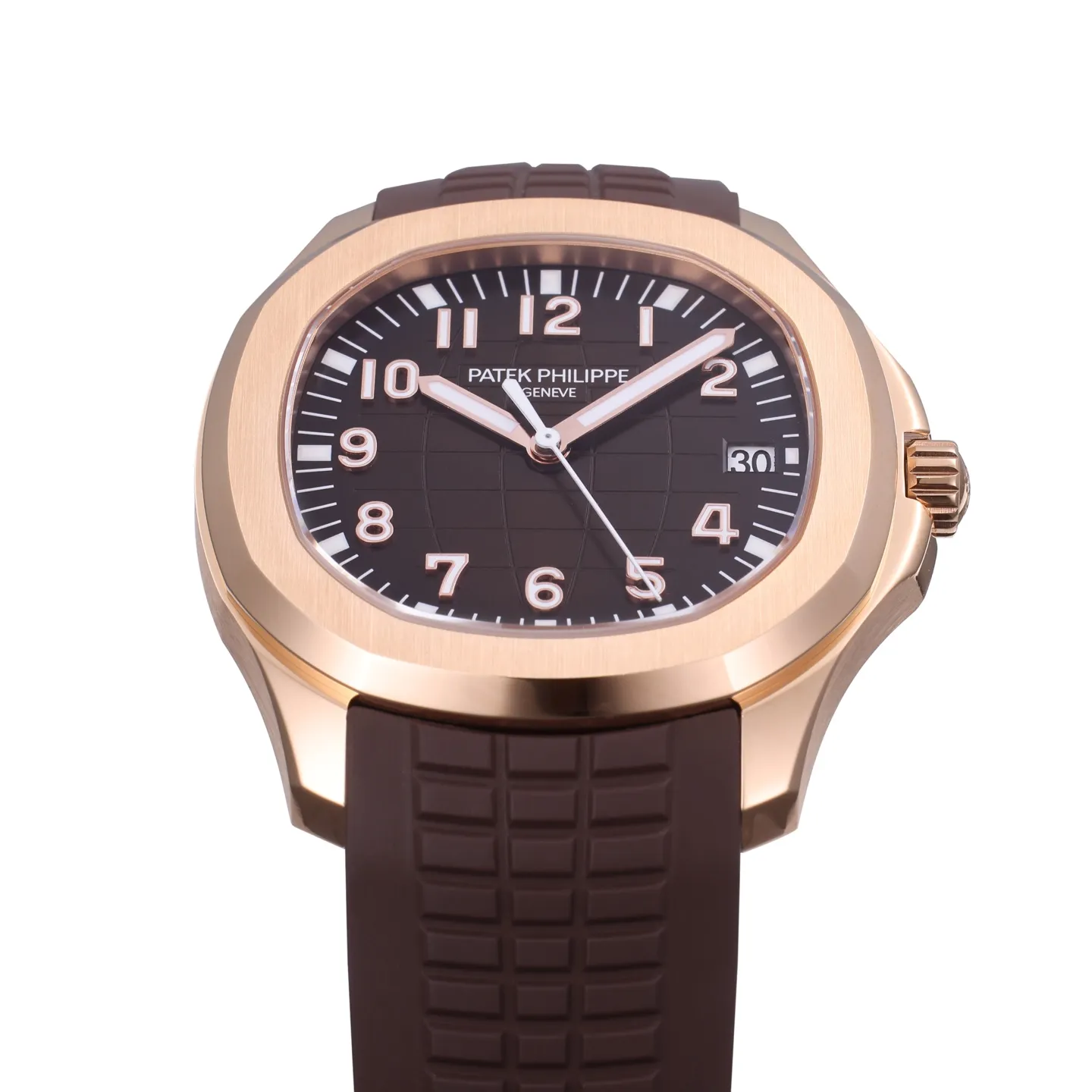 3K Factory Patek Philippe Aquanaut Rose Gold Case Brown Dial Rubber Strap Watch OdorResistant 5169