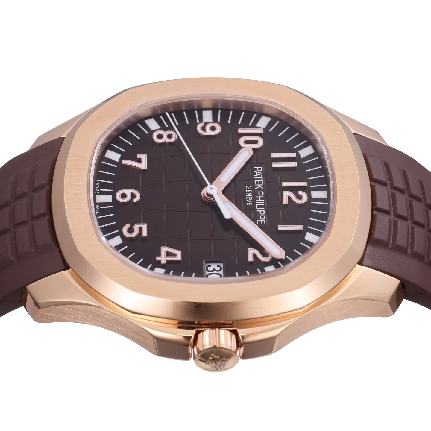 3K Factory Patek Philippe Aquanaut Rose Gold Case Brown Dial Rubber Strap Watch OdorResistant 5169