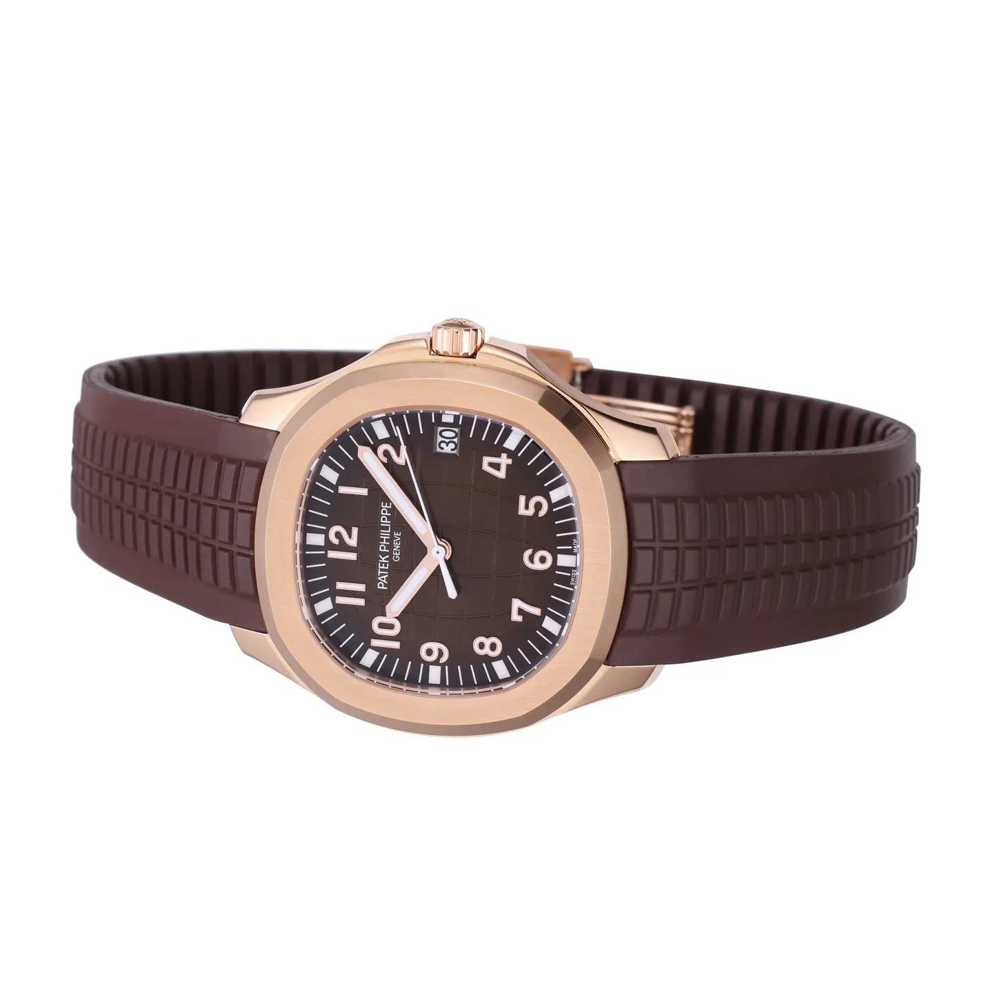 3K Factory Patek Philippe Aquanaut Rose Gold Case Brown Dial Rubber Strap Watch OdorResistant 5169