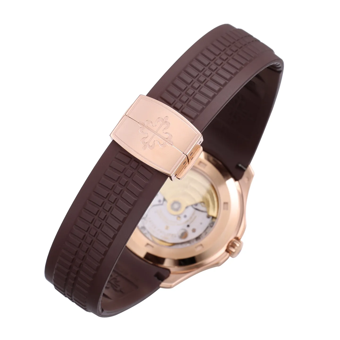 3K Factory Patek Philippe Aquanaut Rose Gold Case Brown Dial Rubber Strap Watch OdorResistant 5169