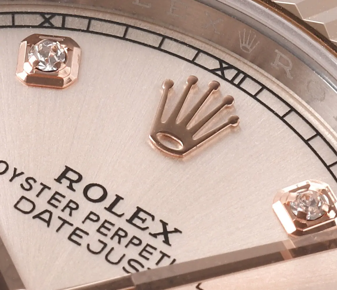 FreshLook Rolex Datejust 41mm Two-Tone Rose Gold and Stainless Steel Watch with Diamond Dial – Super Clone 138
