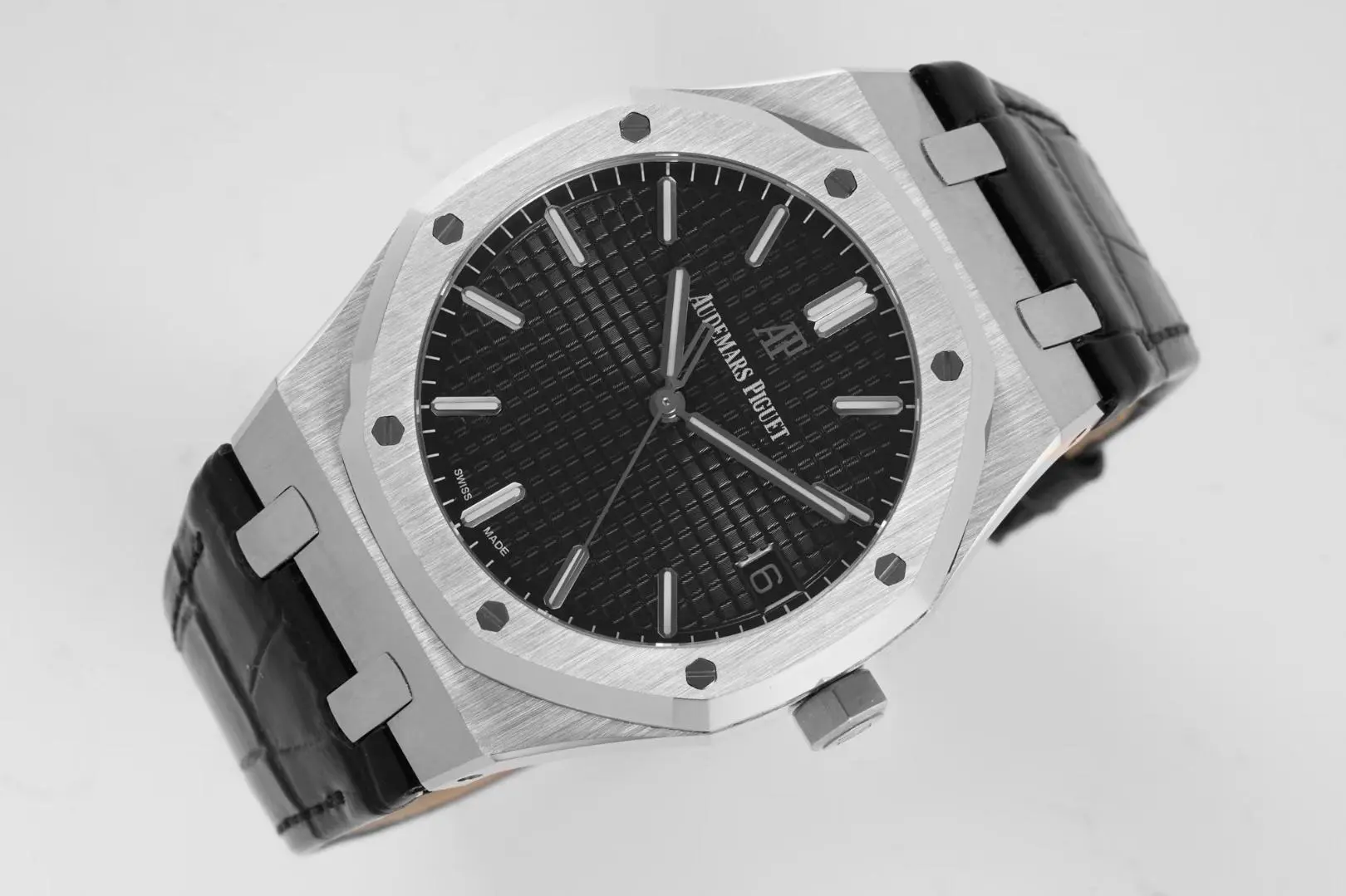 TechFriendly 8F Factory Audemars Piguet Royal Oak 15500 Black Leather Super Clone Watch 5309