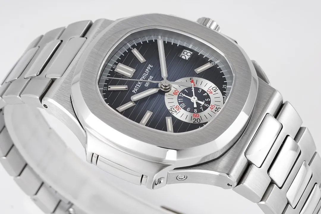Bright TWA Factory Patek Philippe 5980 Nautilus Blue Dial Steel Super Clone Replica Watch 3291