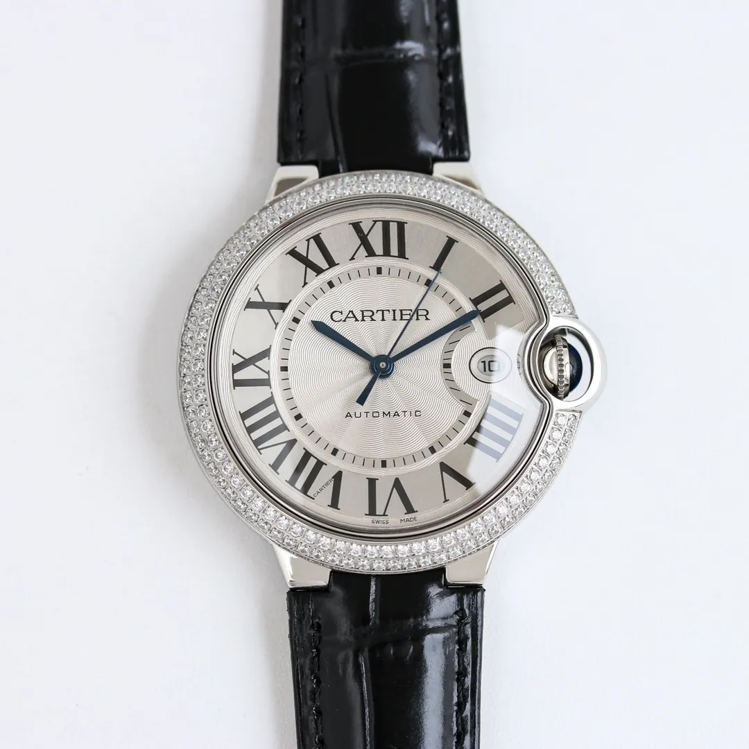 UrbanStyle AF Factory CARTIER Ballon Bleu 40 Automatic Black Leather 2711
