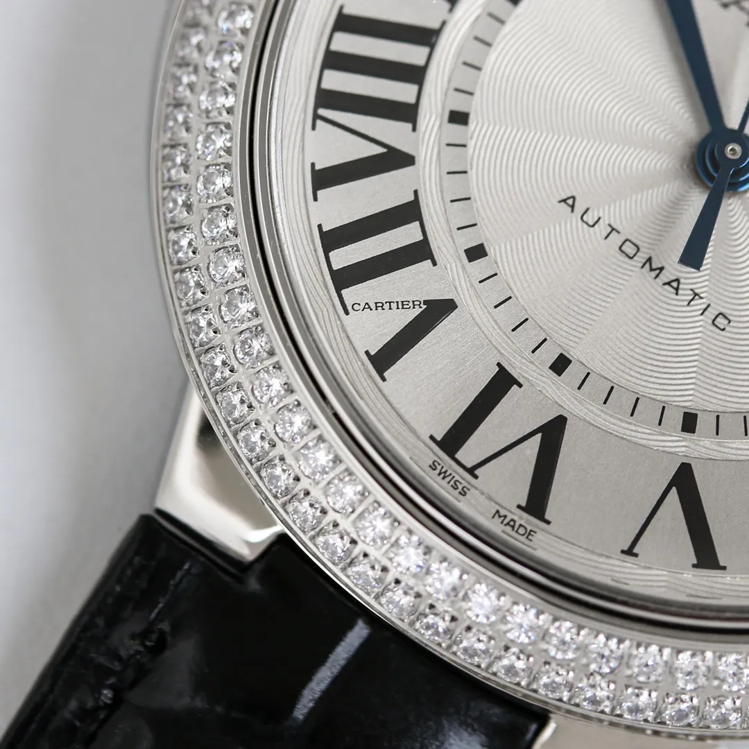 UrbanStyle AF Factory CARTIER Ballon Bleu 40 Automatic Black Leather 2711