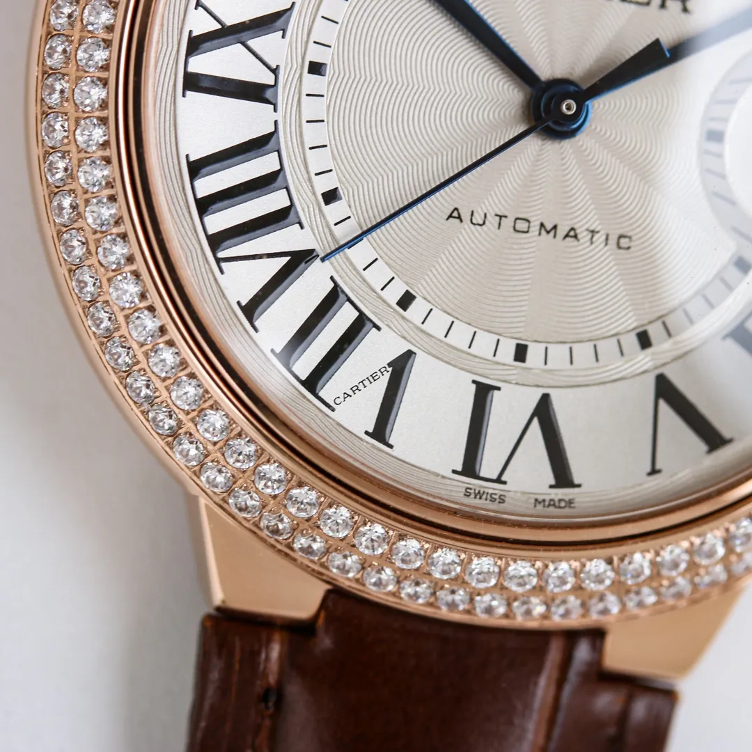 AF Factory CARTIER Ballon Bleu 40 Automatic Brown Leather Breathable 2712