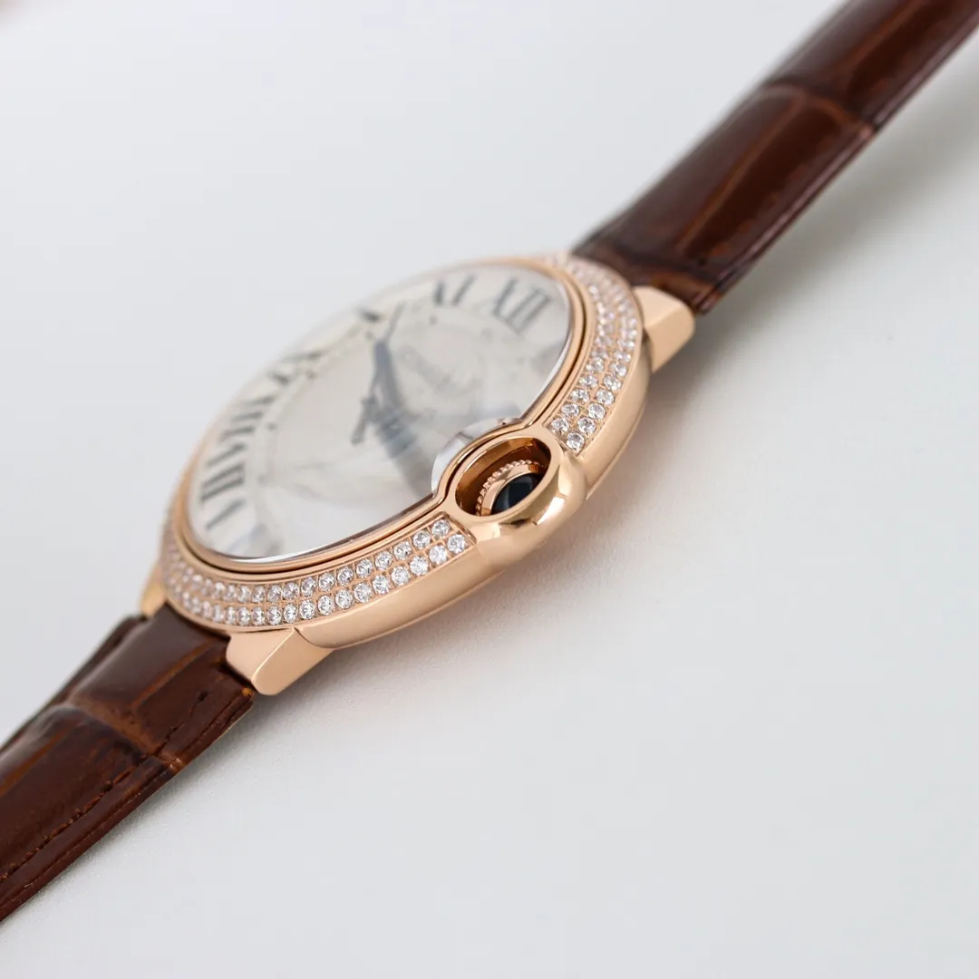 AF Factory CARTIER Ballon Bleu 40 Automatic Brown Leather Breathable 2712