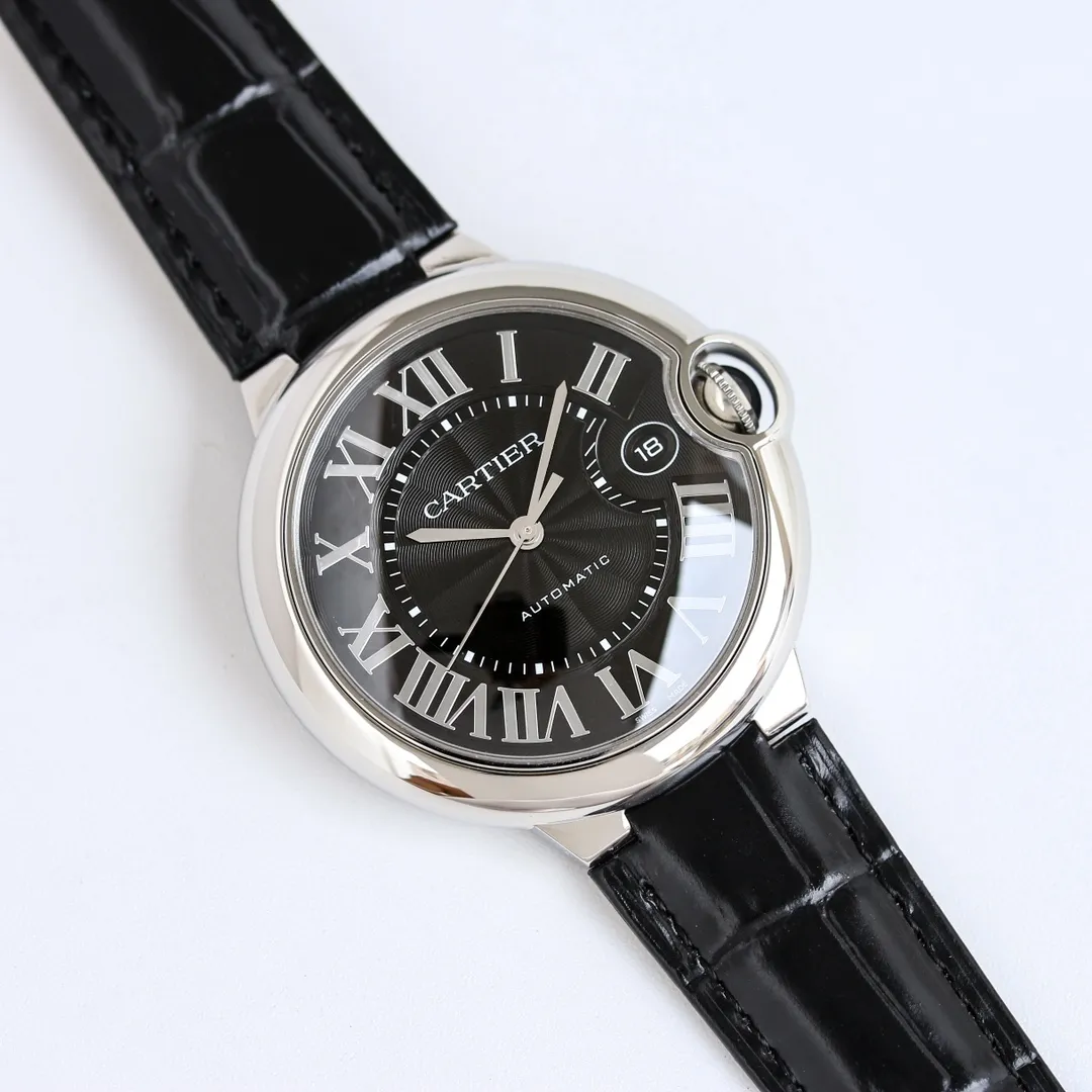 AF Factory CARTIER Ballon Bleu 40 Black Leather Watch Reliable 5383