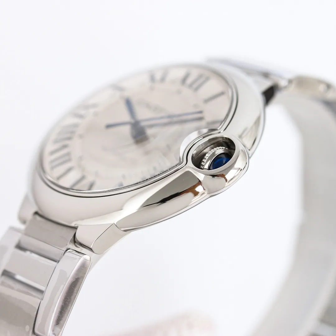 Sporty AF Factory CARTIER Ballon Bleu 40 Steel Watch Silver 5359