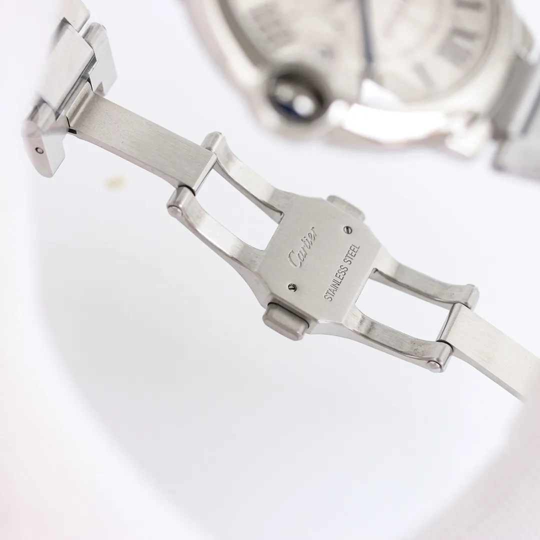 Sporty AF Factory CARTIER Ballon Bleu 40 Steel Watch Silver 5359