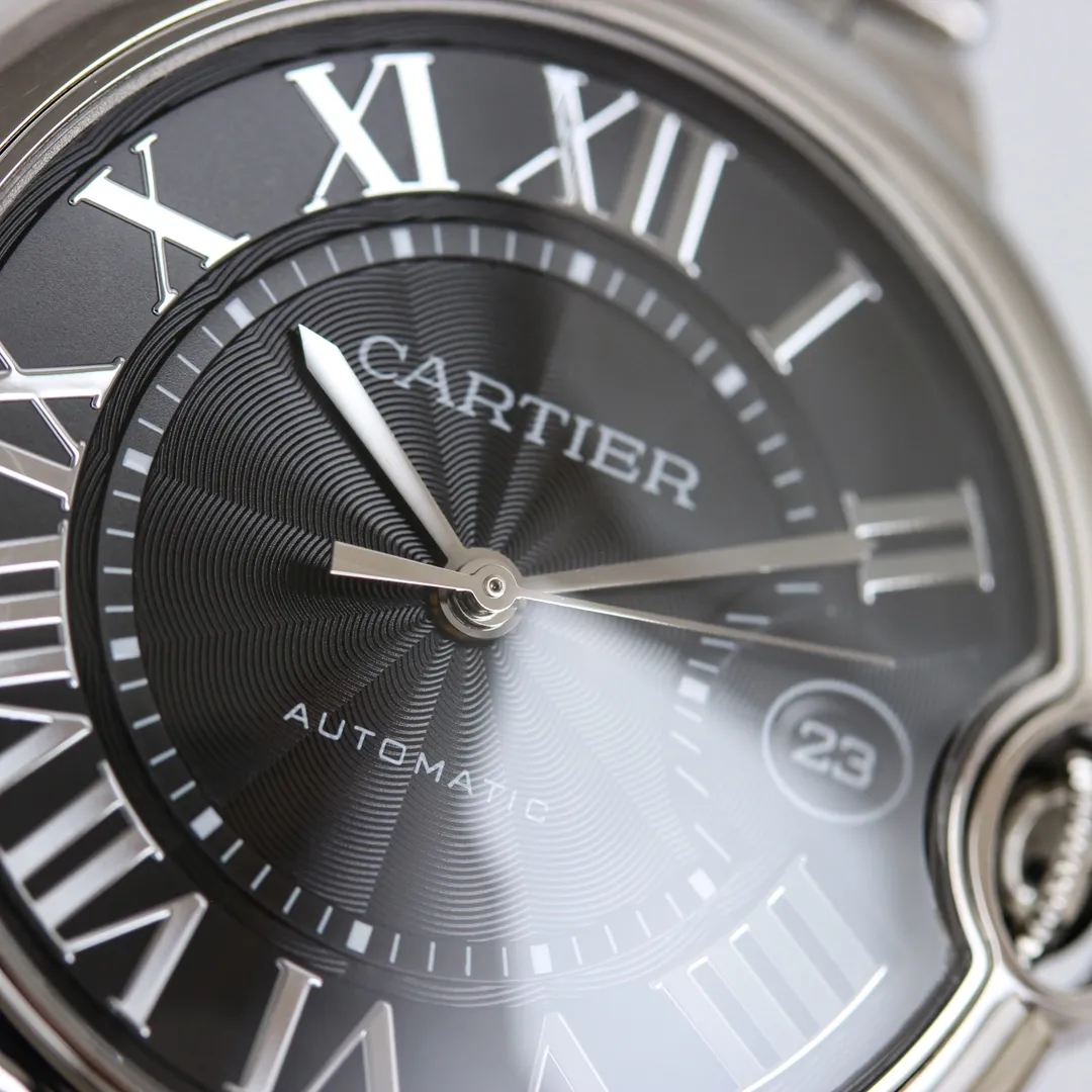 Minimalist AF Factory CARTIER Ballon Bleu 40mm Steel Watch Black 5379