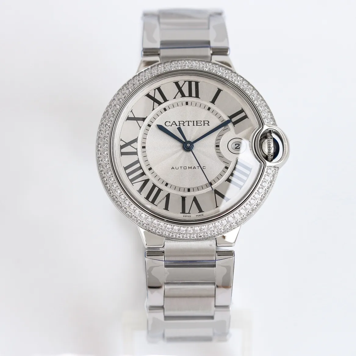 Trendsetting AF Factory CARTIER Ballon Bleu 40mm Steel Watch Silver 2705