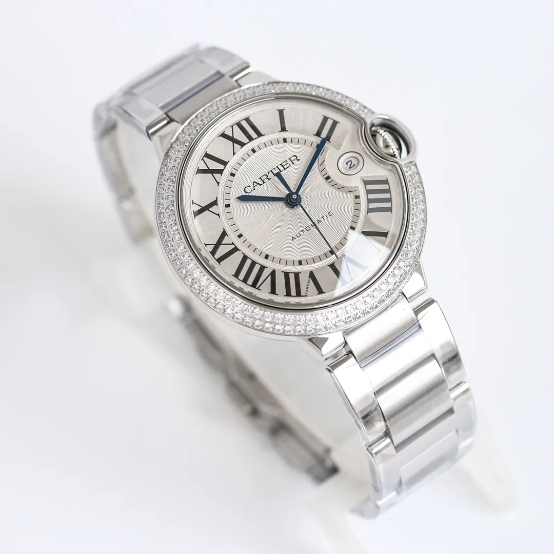 SportInspired AF Factory CARTIER Ballon Bleu 40mm Steel Watch Silver 5374