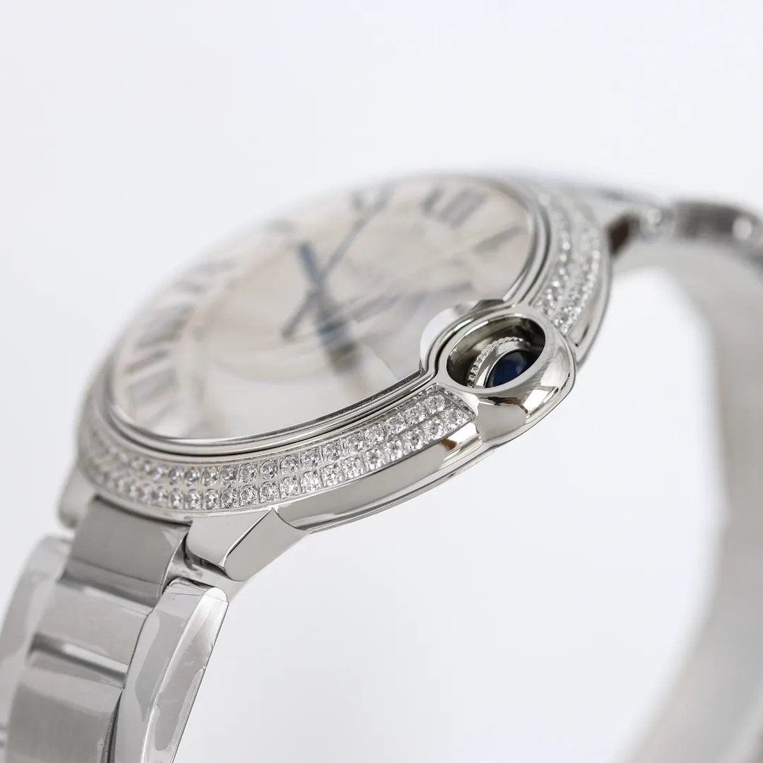 SportInspired AF Factory CARTIER Ballon Bleu 40mm Steel Watch Silver 5374