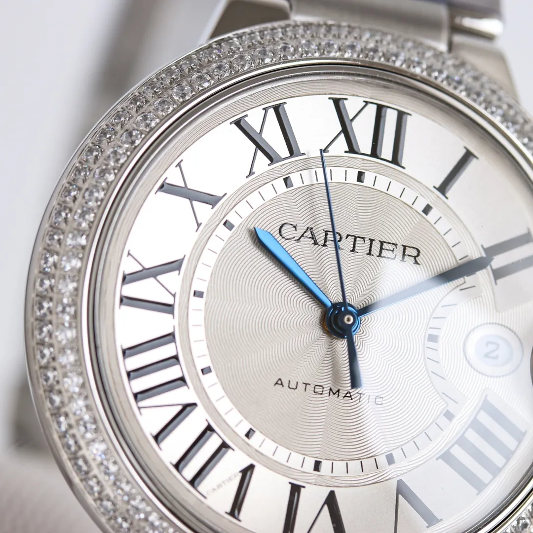 SportInspired AF Factory CARTIER Ballon Bleu 40mm Steel Watch Silver 5374