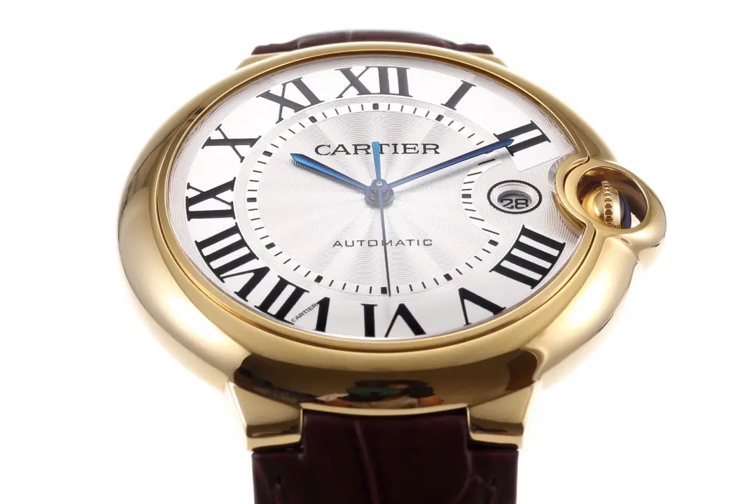 SmartChoice AF Factory CARTIER Ballon Bleu 42mm Gold Brown Leather 2685
