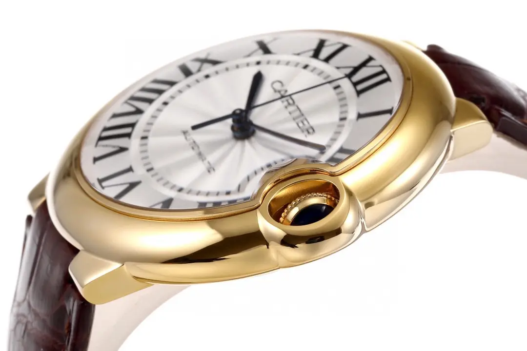 SmartChoice AF Factory CARTIER Ballon Bleu 42mm Gold Brown Leather 2685