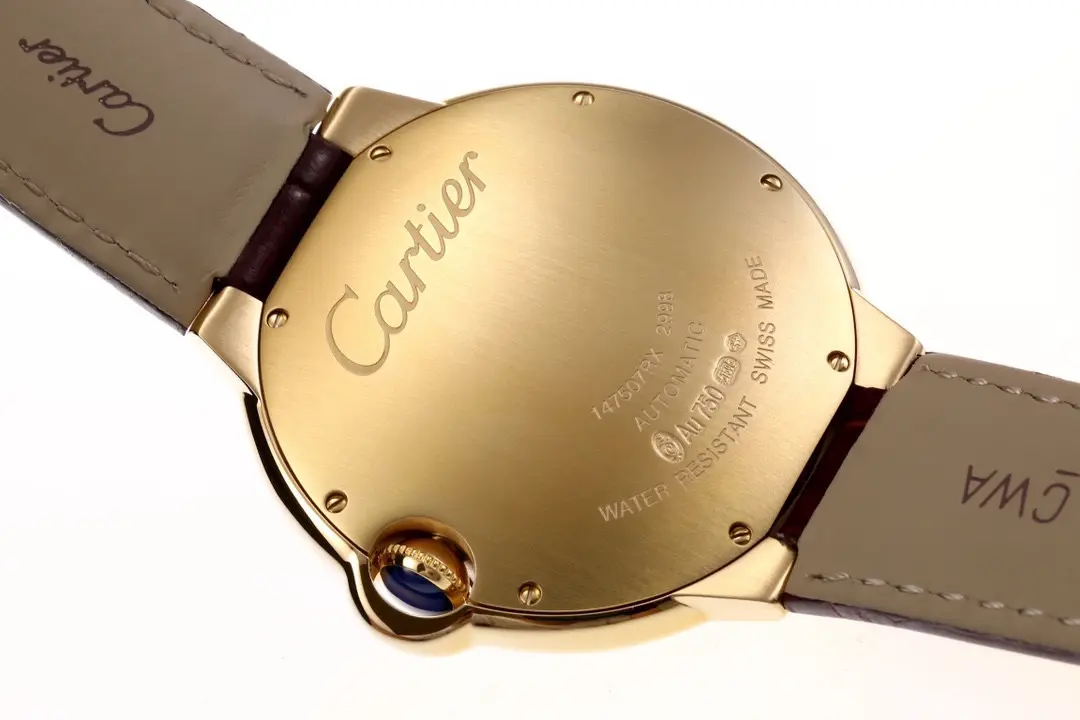 SmartChoice AF Factory CARTIER Ballon Bleu 42mm Gold Brown Leather 2685