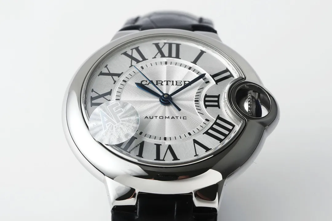 AF Factory Cartier Ballon Bleu 33mm Silver White Leather Compact 2704