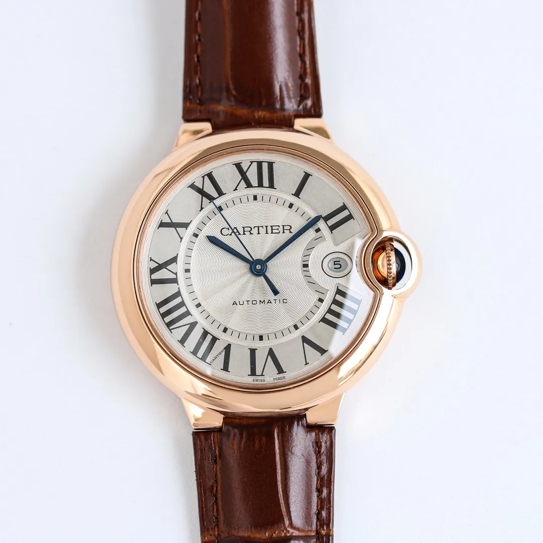 UrbanChic AF Factory Cartier Ballon Bleu 40 Automatic Brown Leather 2713