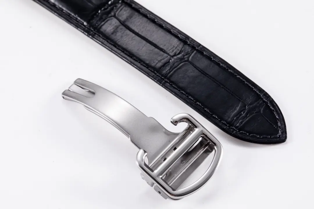 Timeless AF Factory Cartier Ballon Bleu 42mm Silver Black Leather 5365