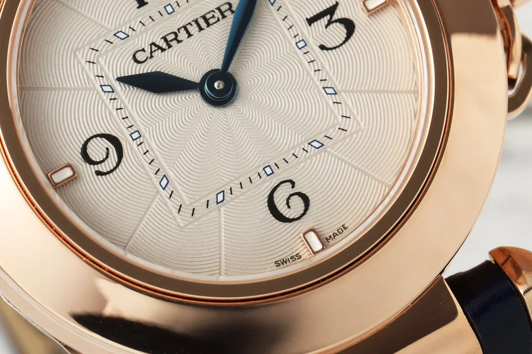 Packable AF Sapphire Rose Gold Blue Leather Strap Roman Numeral Dial Women’s Luxury Watch 2811