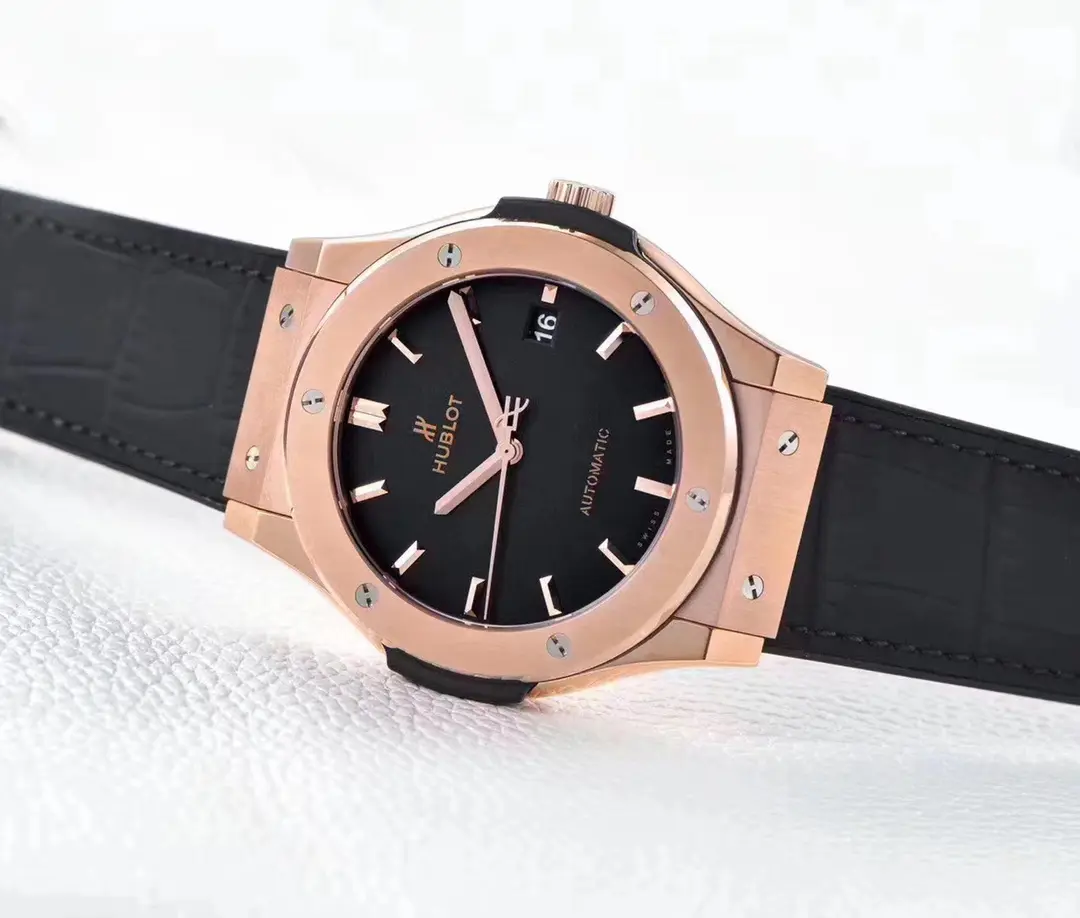 APS Factory Hublot  Fusion Super Clone Watch – Rose Gold with Black Dial ComfortFit 4544