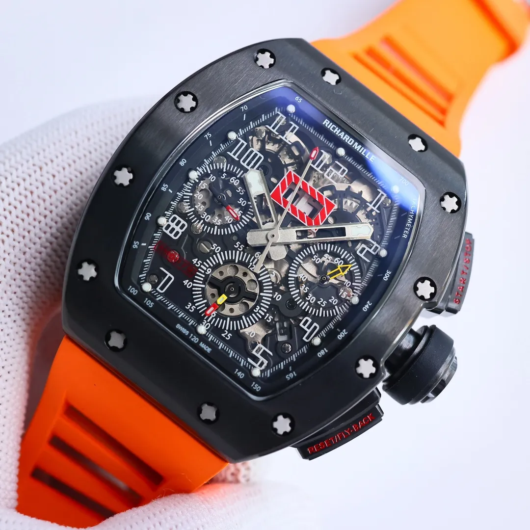 APS Factory Richard Mille RM011-FM Black Orange Super Clone Luxury Watch Durable 3646