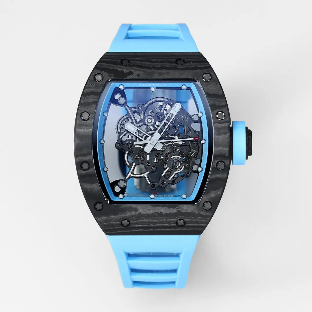 Tailored APS Factory Richard Mille RM055 Carbon Fiber Blue Super Clone Luxury Watch 4514