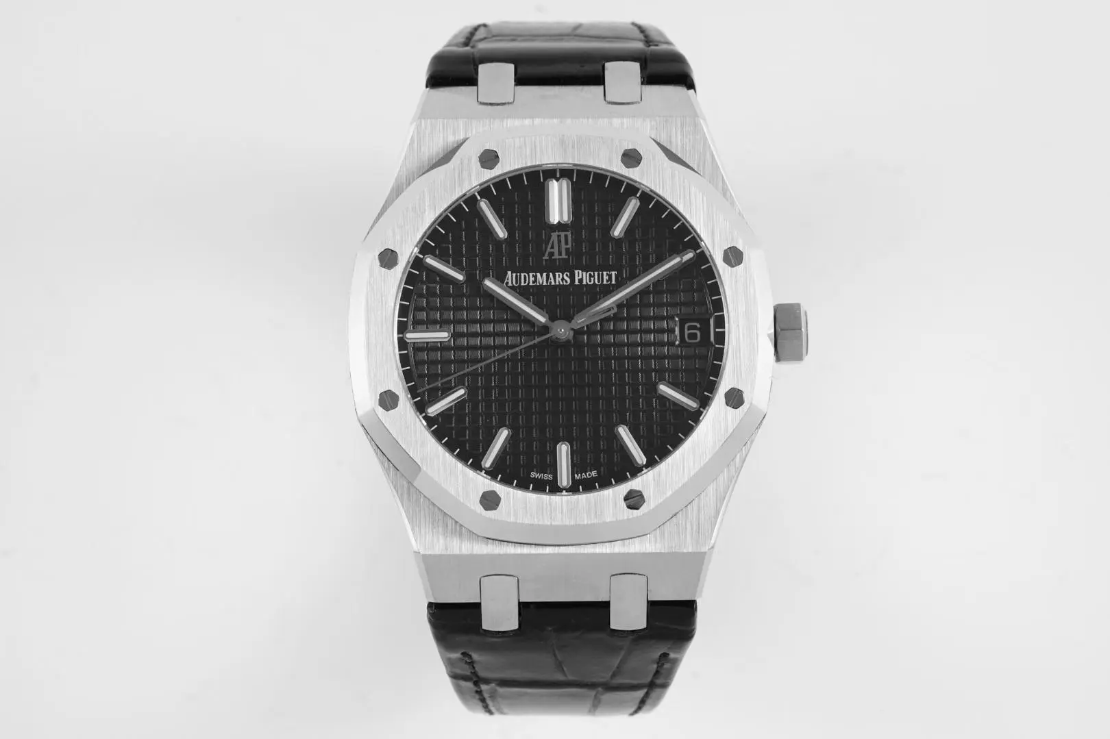 BF Factory Audemars Piguet Royal Oak 15500 Black Leather Super Clone Watch Neat 4773