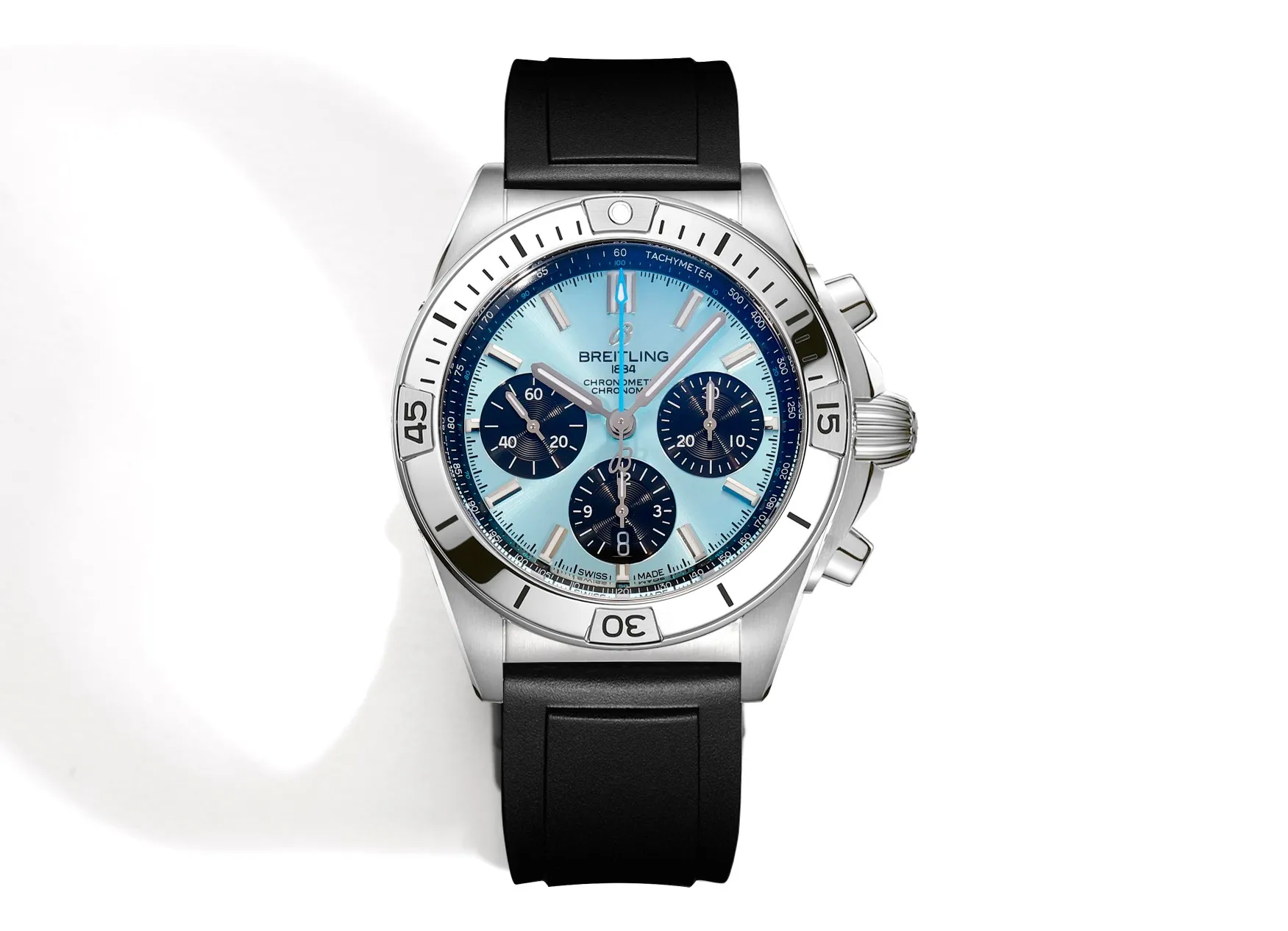 Supportive BLS Factory Breitling Chronomat Automatic Chronograph Ice Blue Dial Watch 2669
