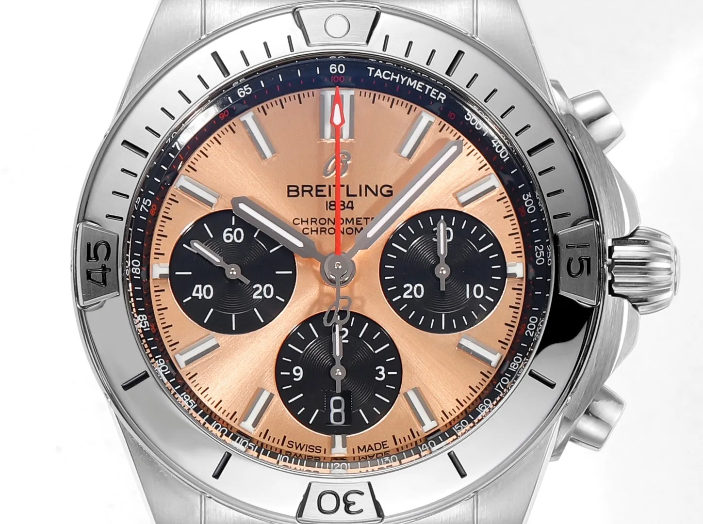 Casual BLS Factory Breitling Chronomat Automatic Chronograph Watch in Rose Gold Dial 2664