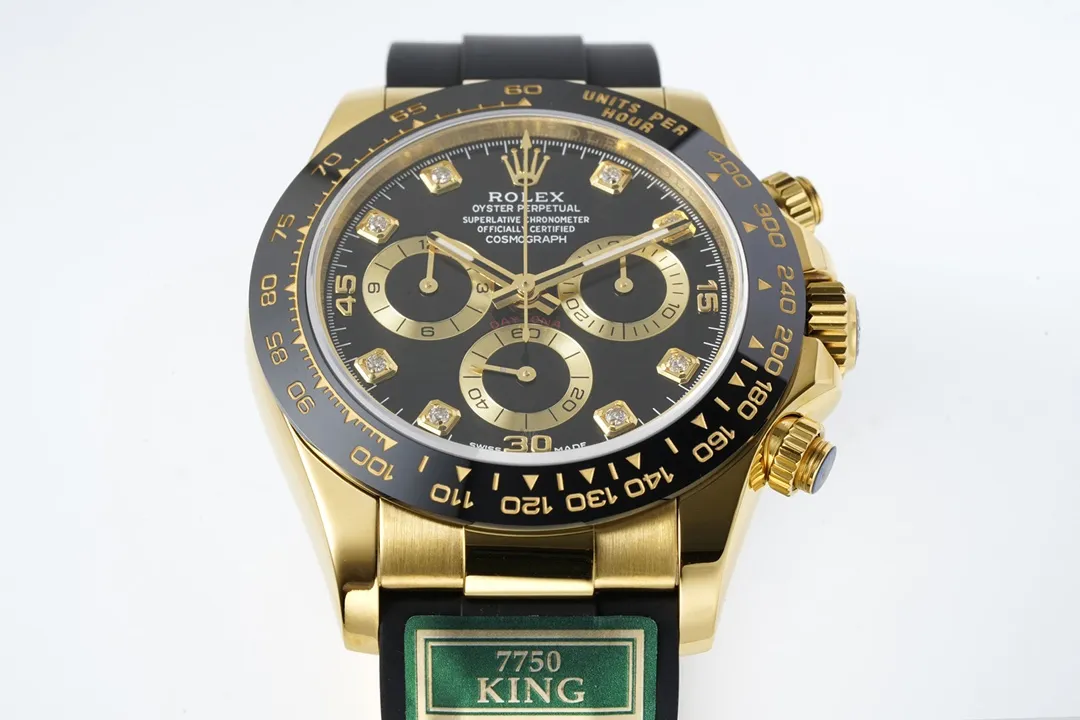 SmoothTexture BT Factory Rolex Daytona – Gold & Black Rubber Strap,  VSF Watches Replica 4846